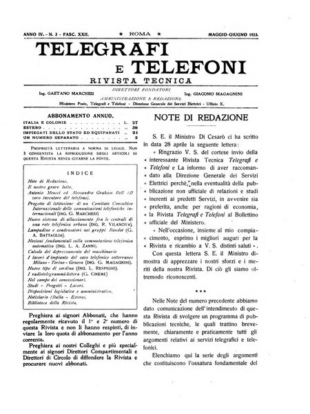 Telegrafi e telefoni rivista tecnica