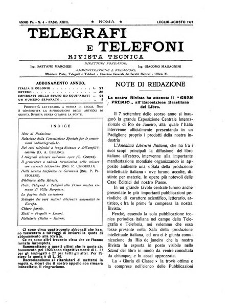 Telegrafi e telefoni rivista tecnica