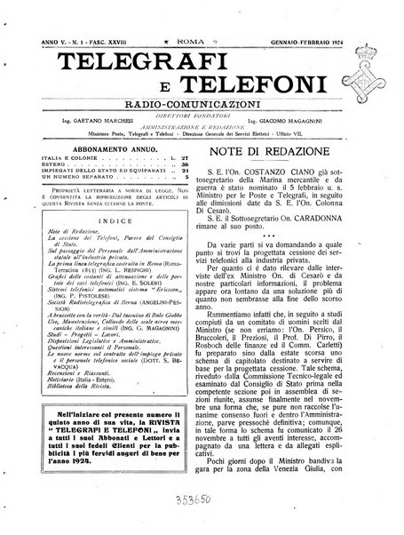 Telegrafi e telefoni rivista tecnica