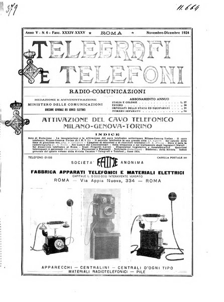 Telegrafi e telefoni rivista tecnica