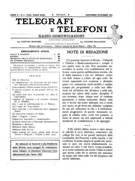 Telegrafi e telefoni rivista tecnica