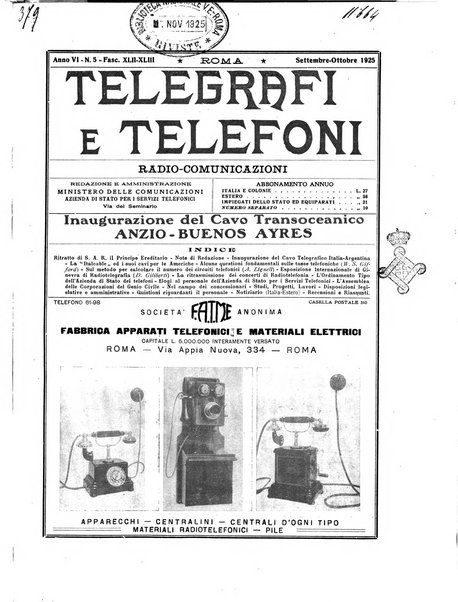 Telegrafi e telefoni rivista tecnica