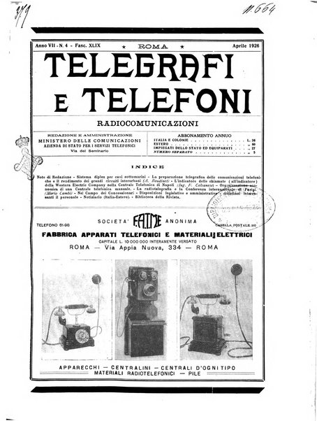 Telegrafi e telefoni rivista tecnica