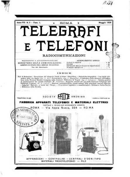 Telegrafi e telefoni rivista tecnica