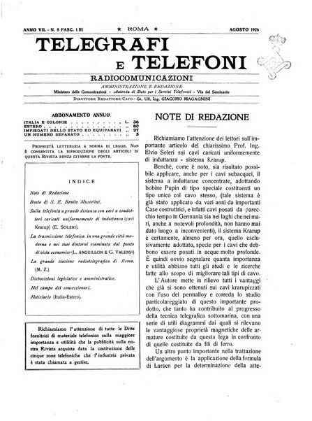 Telegrafi e telefoni rivista tecnica