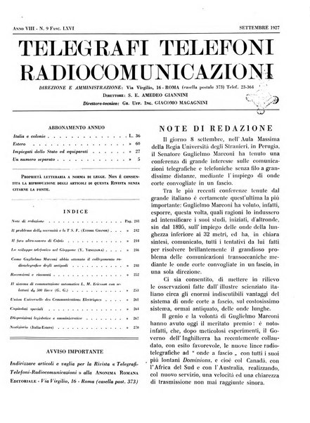 Telegrafi e telefoni rivista tecnica