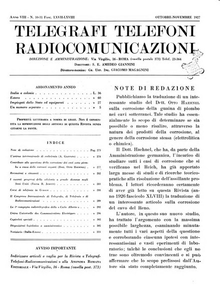 Telegrafi e telefoni rivista tecnica