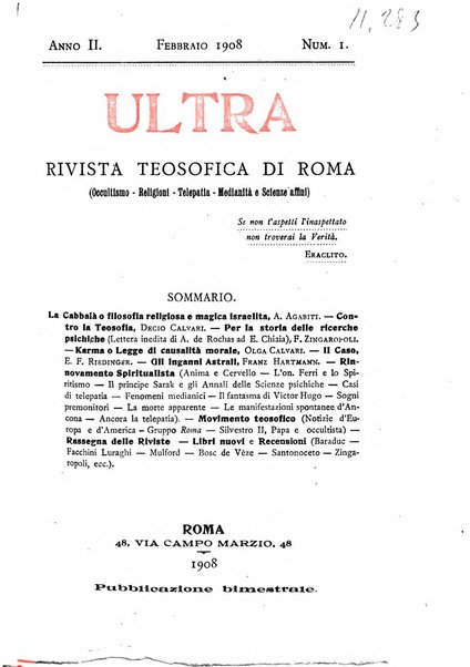 Ultra rivista teosofica di Roma