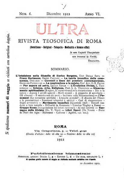 Ultra rivista teosofica di Roma