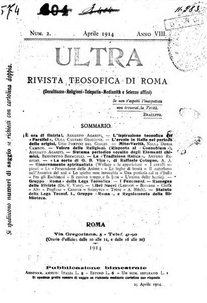 Ultra rivista teosofica di Roma