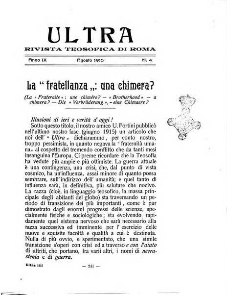 Ultra rivista teosofica di Roma