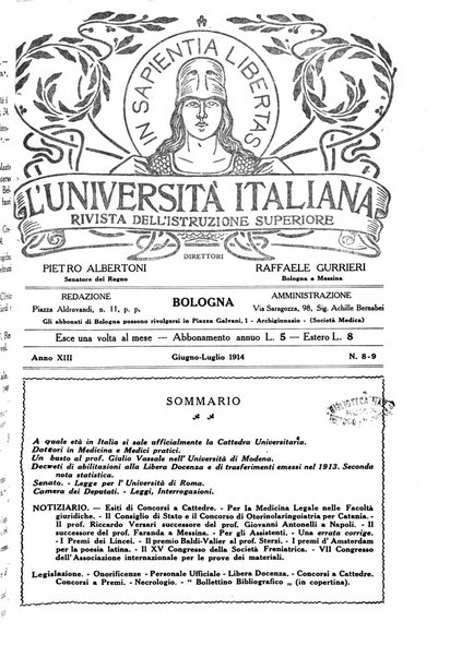 L'università italiana rivista dell'istruzione superiore