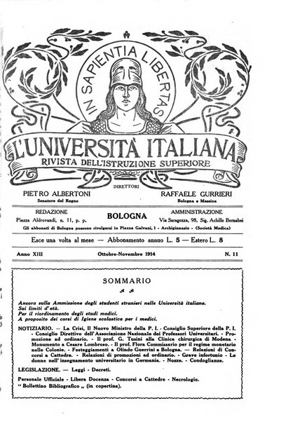 L'università italiana rivista dell'istruzione superiore