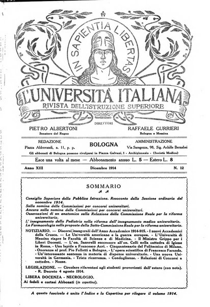 L'università italiana rivista dell'istruzione superiore