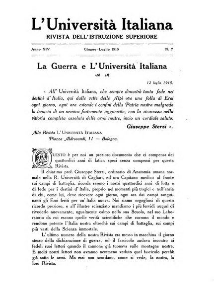 L'università italiana rivista dell'istruzione superiore