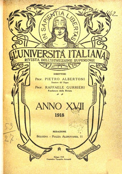 L'università italiana rivista dell'istruzione superiore