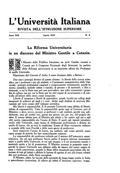 L'università italiana rivista dell'istruzione superiore