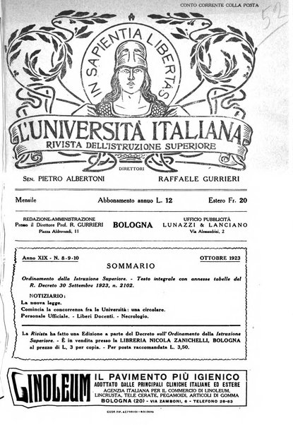 L'università italiana rivista dell'istruzione superiore