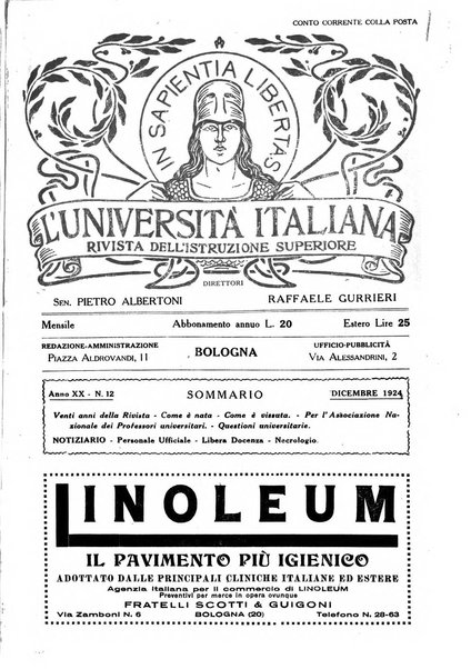 L'università italiana rivista dell'istruzione superiore