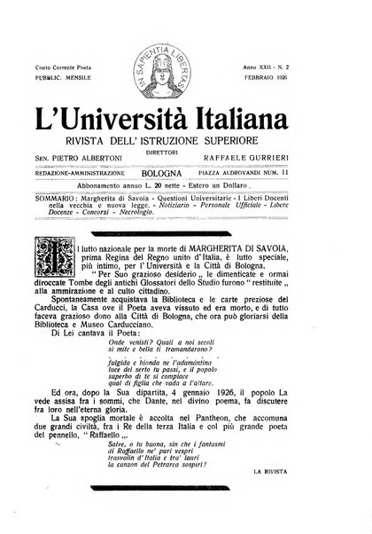 L'università italiana rivista dell'istruzione superiore