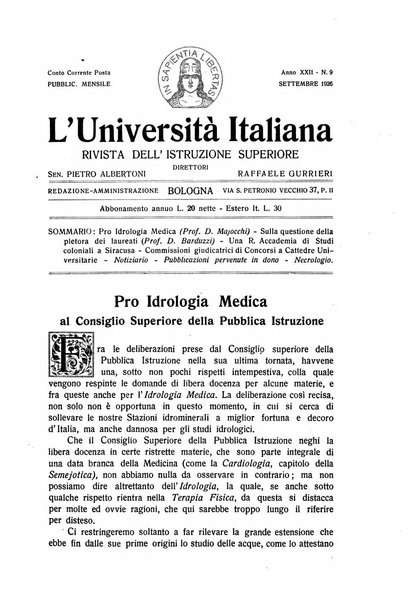 L'università italiana rivista dell'istruzione superiore