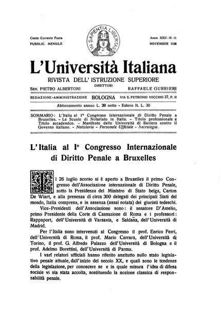 L'università italiana rivista dell'istruzione superiore