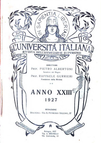 L'università italiana rivista dell'istruzione superiore