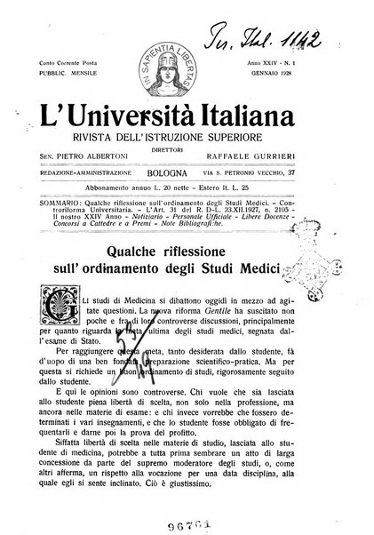 L'università italiana rivista dell'istruzione superiore