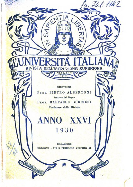 L'università italiana rivista dell'istruzione superiore