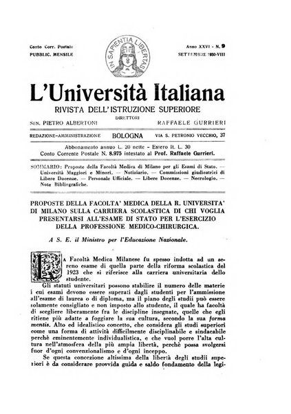 L'università italiana rivista dell'istruzione superiore