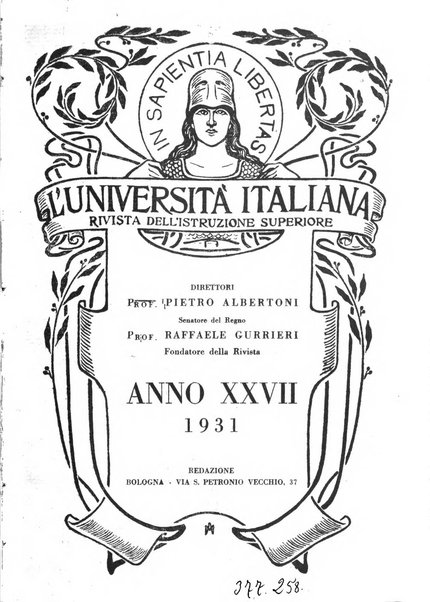 L'università italiana rivista dell'istruzione superiore