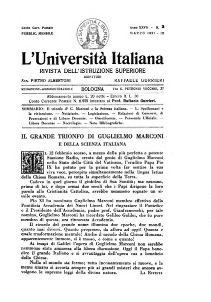 L'università italiana rivista dell'istruzione superiore