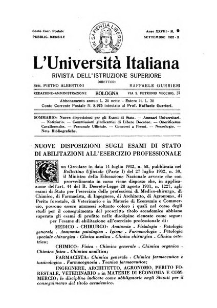 L'università italiana rivista dell'istruzione superiore