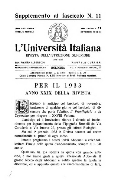 L'università italiana rivista dell'istruzione superiore