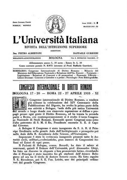 L'università italiana rivista dell'istruzione superiore