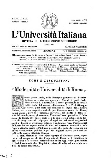 L'università italiana rivista dell'istruzione superiore