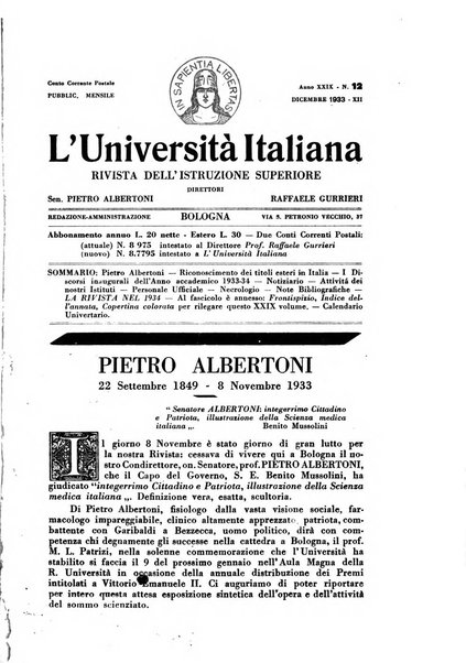 L'università italiana rivista dell'istruzione superiore