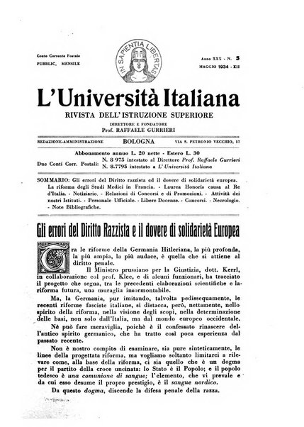 L'università italiana rivista dell'istruzione superiore