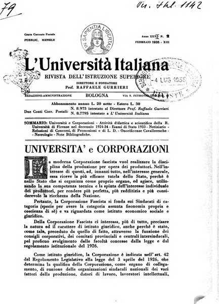 L'università italiana rivista dell'istruzione superiore