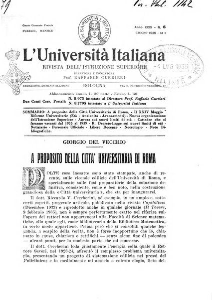 L'università italiana rivista dell'istruzione superiore