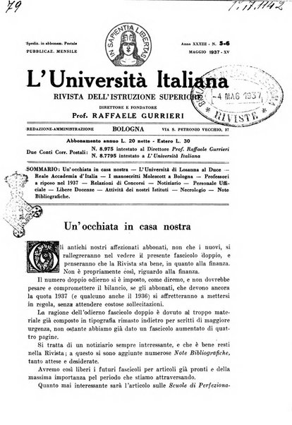 L'università italiana rivista dell'istruzione superiore