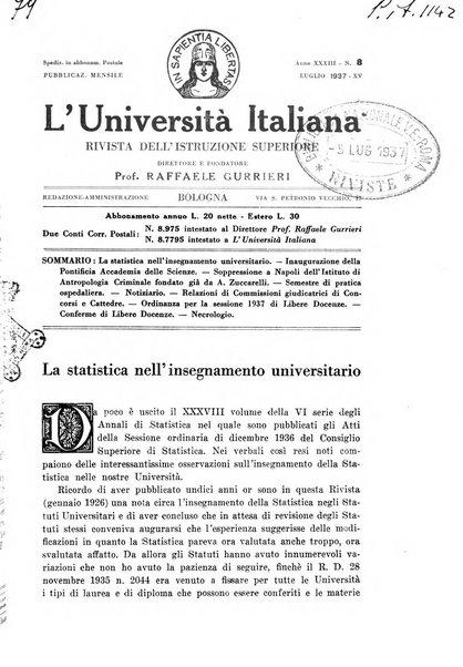 L'università italiana rivista dell'istruzione superiore