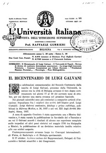 L'università italiana rivista dell'istruzione superiore