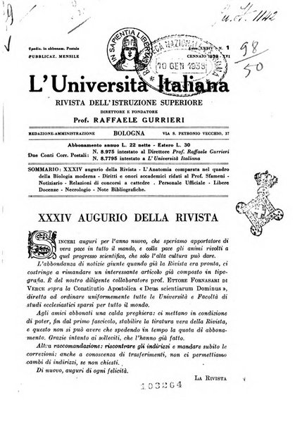 L'università italiana rivista dell'istruzione superiore