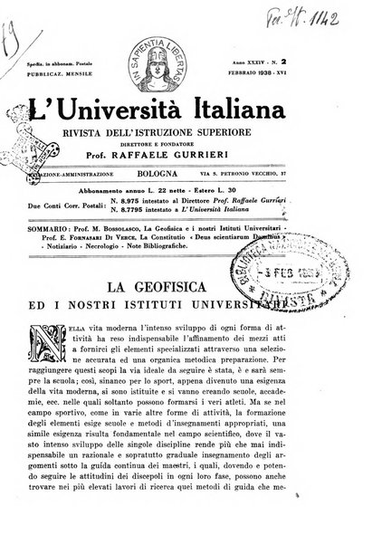 L'università italiana rivista dell'istruzione superiore