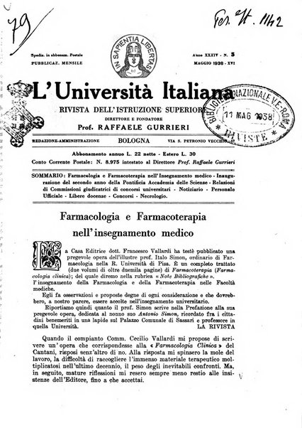 L'università italiana rivista dell'istruzione superiore