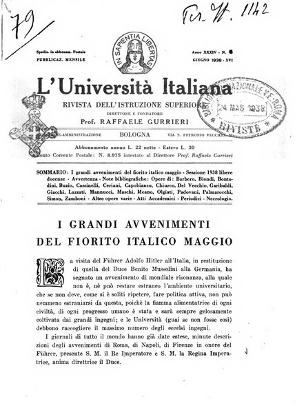 L'università italiana rivista dell'istruzione superiore