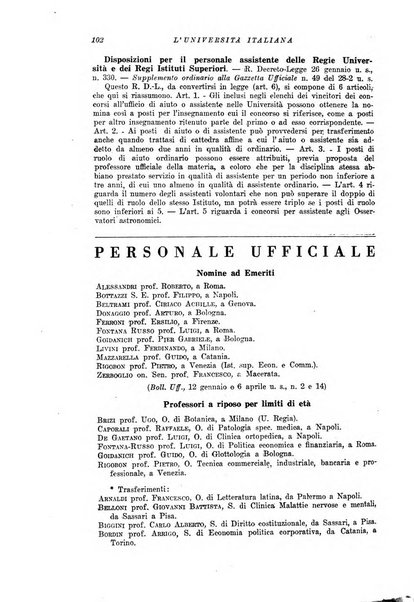 L'università italiana rivista dell'istruzione superiore