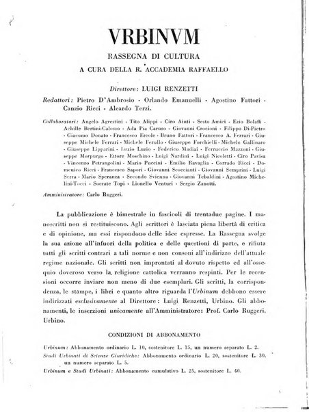 Urbinum bollettino di cultura ufficiale per gli atti della brigata urbinate degli amici dei monumenti, della reale Accademia Raffaello e del reale Istituto di belle arti delle Marche