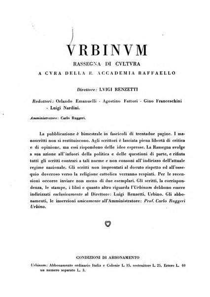 Urbinum bollettino di cultura ufficiale per gli atti della brigata urbinate degli amici dei monumenti, della reale Accademia Raffaello e del reale Istituto di belle arti delle Marche